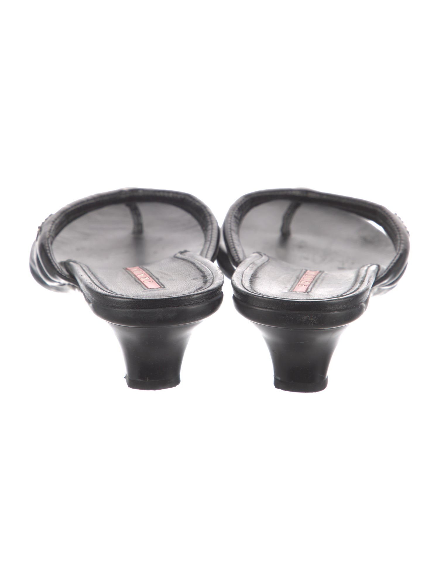 Prada Sport Signature Logo Leather Slides